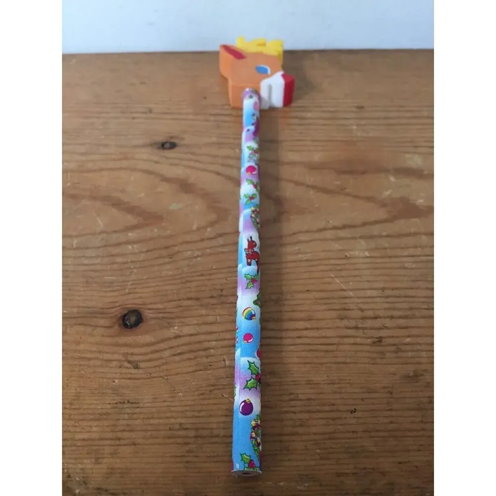 Mixed Lot 5 Vtg #2 Pencils Lisa Frank Designs US Supreme Court Festive Erasers